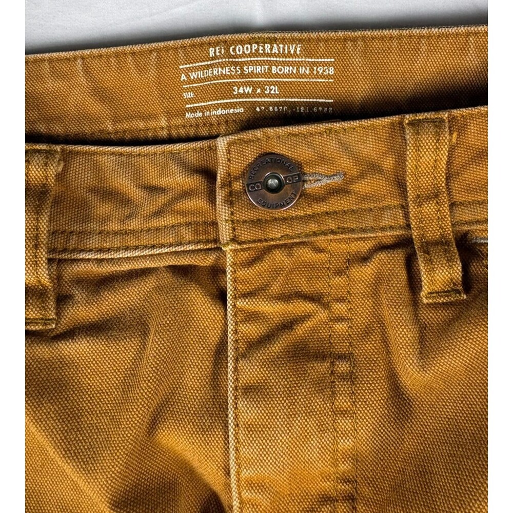 REI Co-op Trailsmith Double Knee Pants 34x32 Brown Canvas Utility Workwear - Picture 5 of 15